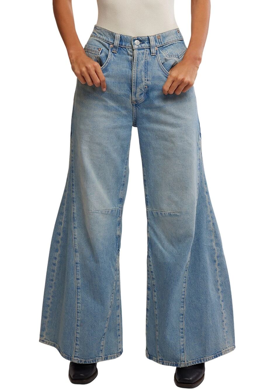 We the Free Eden Slouchy Wide Leg Denim Jeans Button Fly Sz 27S NWT